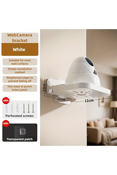 Choice9 B White Universal Non-Drilling Wall Mount for CCTV Camera - Durable a...