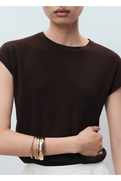 MANGO Woman Cotton Knitwear Short Sleeve Sweater