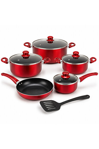 Blackstone Ceramic Non Stick Cookware Set 10 PCS Aluminium Pots Fry Pan Sauce...