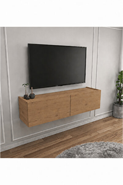 Egecan Mobilya Atlantik Çam 100 Cm Tv Ünitesi Tv Sehpası Duvar Rafı Kitaplık