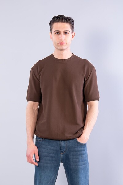 Mckanzie 10023 okrugla kragna Pletena odeća sa saćastim uzorkom T-shirt