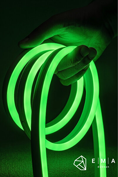 Ema Dükkan 5 Metre 12V Neon Led Şerit Işık Yeşil Neon Led Prize Tak Çalıştır ...