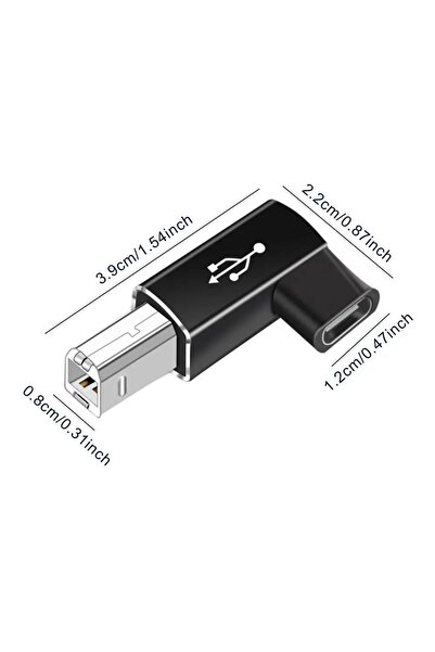 Choice محول طابعة USB 2.0 أسود من النوع C إلى النوع B ذكر للطابعة وقاعدة محرك...