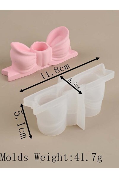 Choice1 Bow 3D Bow Candle Holder Silicone Mold DIY Bowtie Candlestick Plaster...