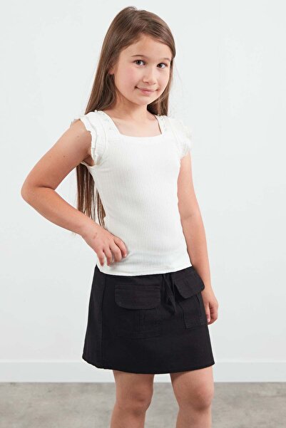 Fulla Moda Pearl Square Neck Girl's Blouse