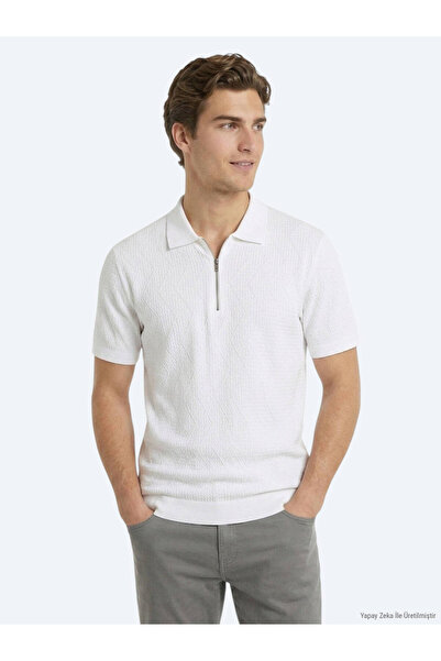 Kip White Patterned Knitwear