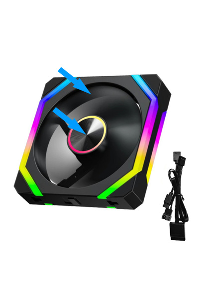 Choice4 مروحة يحافظ على البرودة JUMPEAK HS120 Halo ARGB بإضاءة ARGB بجهد 5 فو...