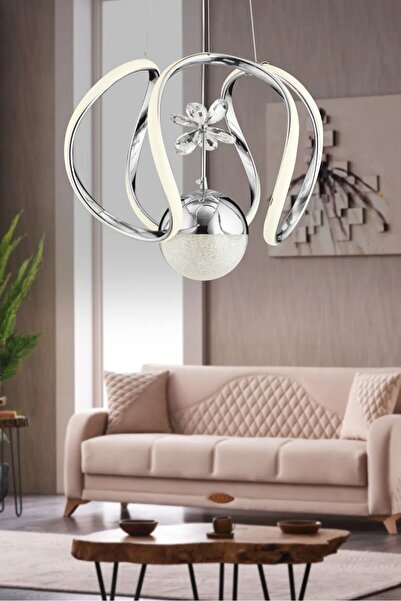 Luxira Aydınlatma Bigie Gümüş Üç Renk Lüx Ledli Modern Led Avize
