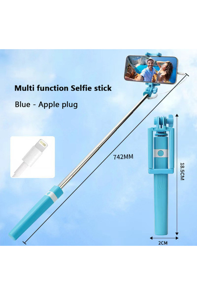 KOQZM A2 New Wire Controlled Selfie Stick Suitable Type-C Plug Mini Portable ...
