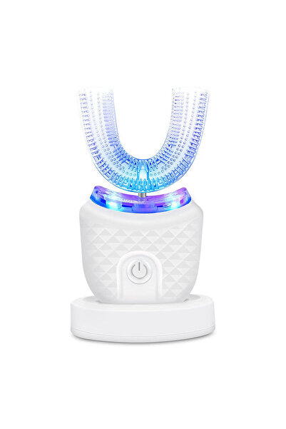 Choice3 WHITE Portable U-shaped electric toothbrush, ultrasonic 360-degree cl...