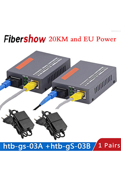 Choice 20KM and EU Power Gigabit Fiber Optical Media Converter HTB-GS-03 1000...