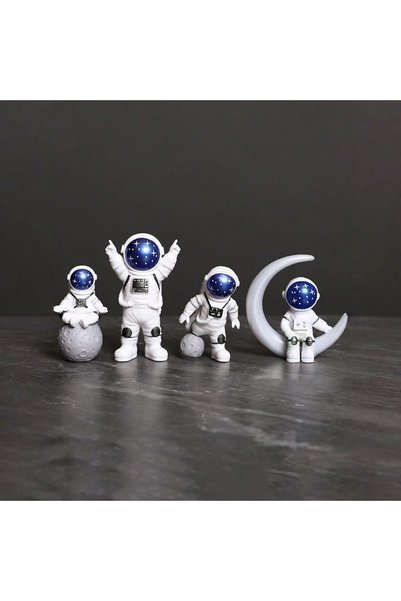 Choice1 4PCS-Blue-PVC 1-4PCS Astronaut Figure Toy Desktop Ornaments Resin Out...