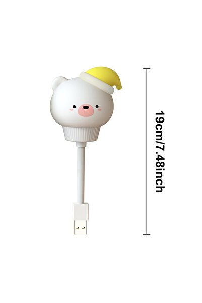 Choice مصباح ليلي USB على شكل دب، تحكم صوتي LED، مصباح ليلي كرتوني لطيف، تحكم...