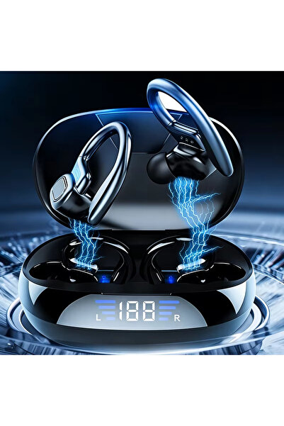 Choice سماعات أذن لاسلكية SP16-Bluetooth باللون الأسود، سماعات رياضية مع خطاف...