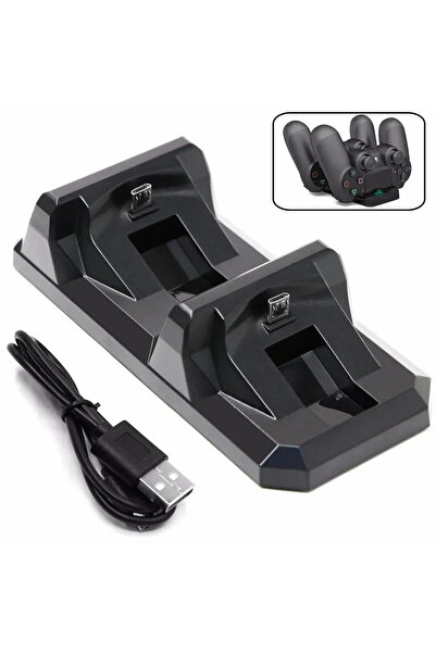 Choice قاعدة شحن مزدوجة USB باللون الأسود لوحدة تحكم PS4 وحامل شحن الألعاب لج...