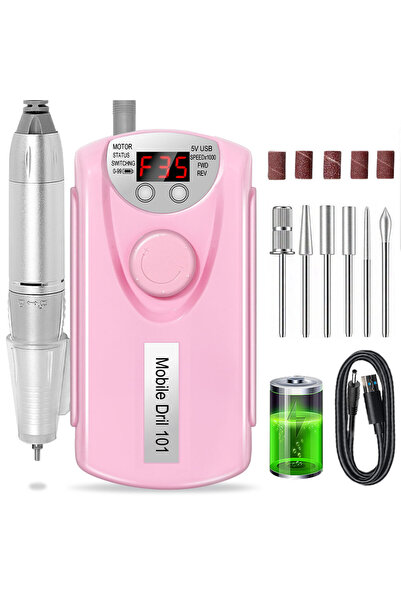 Choice1 USB Pink 35000rpm Nail Drill Machine Professional Lathe Nail Milling ...