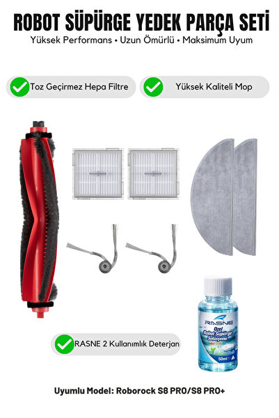 Asgard Grup ROBOROCK S8 PRO/S8 PRO+ Συμβατό με 1 κύρια βούρτσα 2 πλαϊνές βούρ...