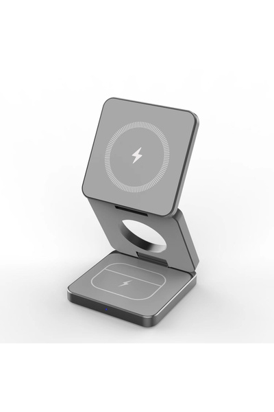 Choice3 Qi1-Grey Qi1/Qi2.2 Foldable 3-in-1 Magnetic Wireless Charging Station...