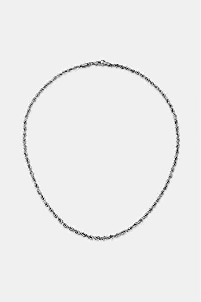 Crupt Studio 4mm X 55cm 316L Steel Rope Chain Silver Tone Men's Necklace