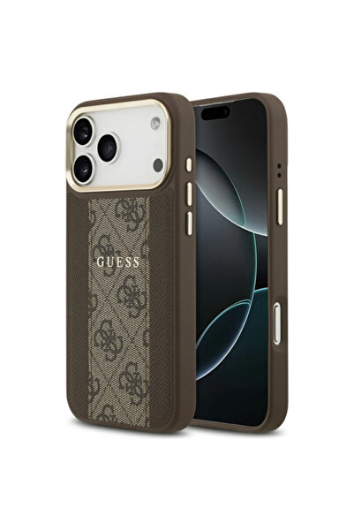 Apple Husa MagSafe pentru iPhone 17 Pro Max, Guess, 4G Stripe, Maro