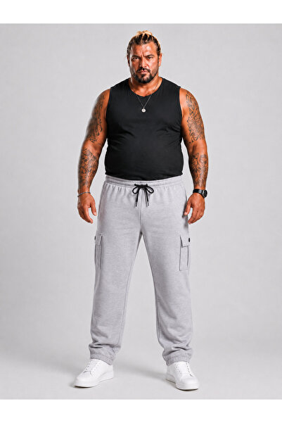 MocGrande Plus Size Men's Straight Commando Sweatpants 22520 GREY MELANGE