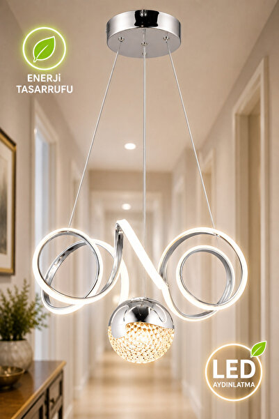 NisaLuce Viento led avize krom •• Ledli Avize Salon Avizesi Antre Hol Modern ...
