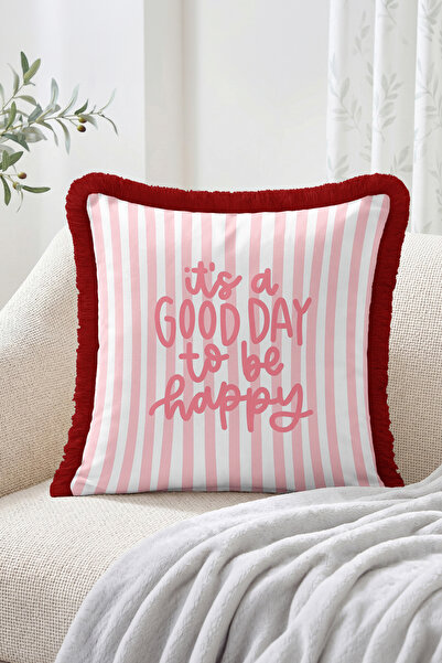 Realhomes It's a Good Day to Be Happy Written Texted Patterned Modern Decorat...
