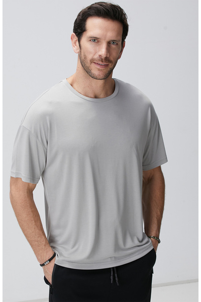 Network Gri Modal Karışımlı T-shirt