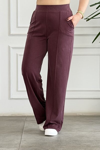 yb yağmur butik Ribbed Stitched Palazzo Trousers