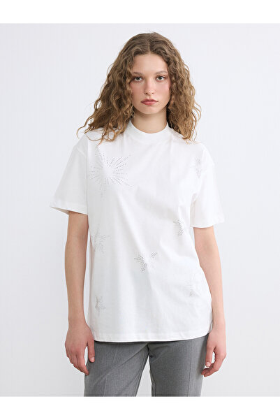 LC Waikiki Alita City Women's Tunic with Stone Embellishments on the Collar