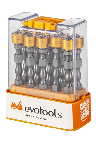 Evotools Biți magnetice cu cap dublu pentru șurubelniță, 10 buc. PH2 65 mm