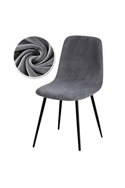 Choice dark grey-1pcs Velvet Short Back Chair Cover Stretch Slipcovers Elasti...