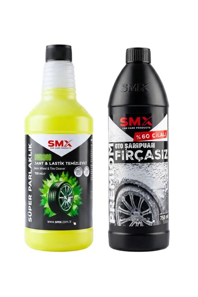 SMX Neon Jant & Lastik Temizleyici 750Ml.+ Premium %60 Cilalı Oto Şampuanı 75...