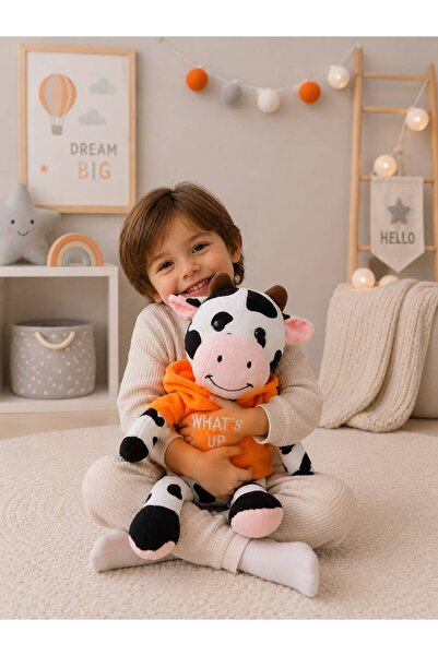tartamel shop Sevimli İnek 50 cm Peluş Uyku Arkadaşı ve Oyuncak Hediyelik