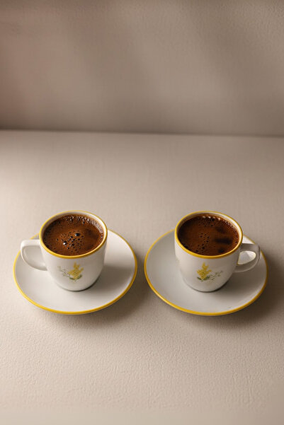 Rakle Mimosa Ceramic 2-Piece Coffee Cup Set 110 Cc