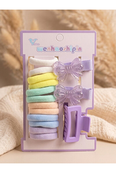 Laria 3-Piece Children's Baby Hair Accessory Set – 12-Piece Rubber Bands, 2-P...