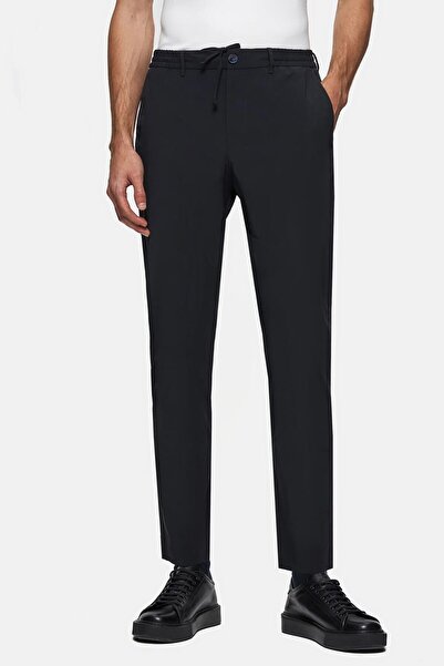 D'S Damat Ds Damat Relaxed Fit Navy Blue Dobby Thin and Light Rpt Jogger Pants