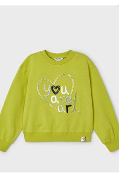 MAYORAL Girl's Sequin Embroidered Sweatshirt 2-10 Years Green
