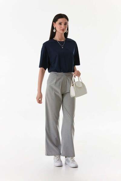 Fulla Moda Velcro Zippered Palazzo Fabric Trousers