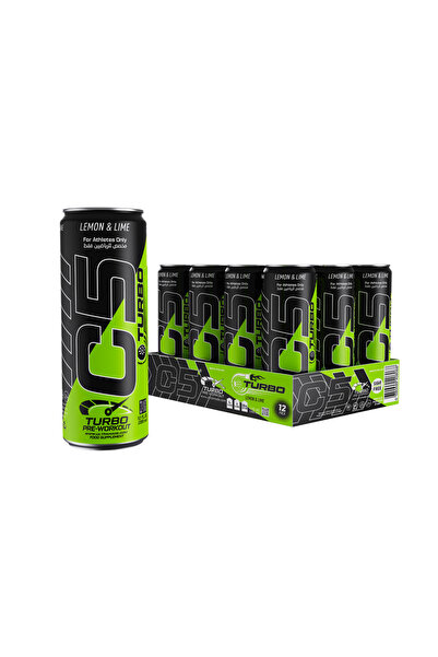 C5 Turbo Pre - Workout Drink - Lemon & Lime - 355 ml | 200 mg Caffeine - Pre-...