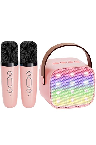 Choice3 Pink 2 mic Haomuren Mini Karaoke Machine Portable Bluetooth 5.3 PA Sp...