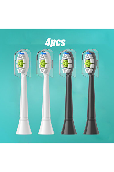 Choice3 2White 2Black 4-20pcs Replacement Toothbrush Heads Compatible with Ph...