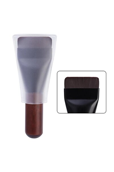Choice Wooden handle brush Ultra Thin Foundation Brush Flat Head Face Contour...