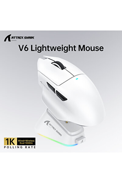 choice2 V6 White ATTACK SHARK V6 Wireless Gaming Superlight Mouse with RGB Ma...