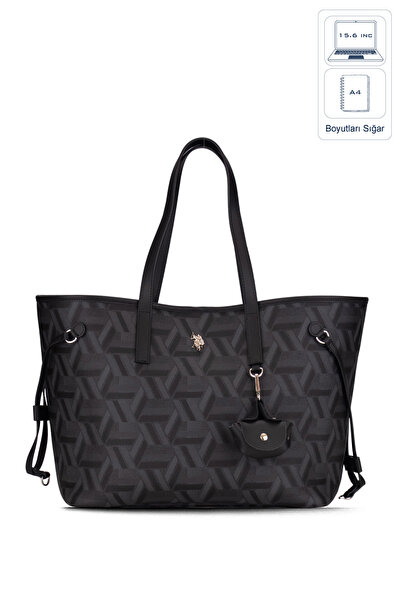 U.S. Polo Assn. حقيبة كتف نسائية سوداء اللون Us26104