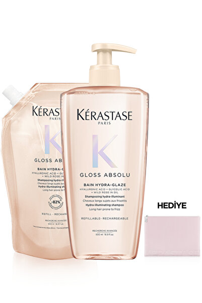 Kerastase Gloss Absolu Elektriklenme Karşıtı Saç Bakım Seti - Bain 500 ml & D...