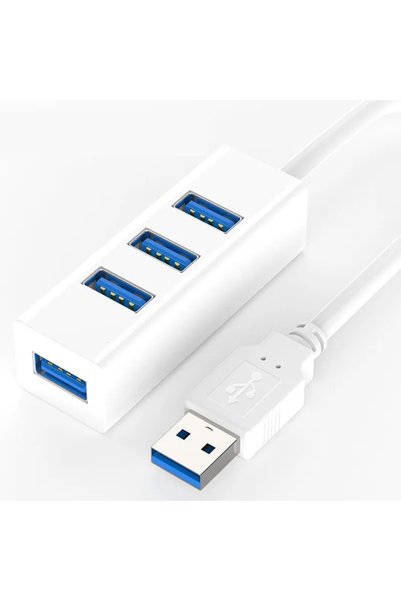 Choice موزع USB 3.0 أبيض بطول 120 سم مع 4 منافذ، كابل عالي السرعة بطول 120 سم...