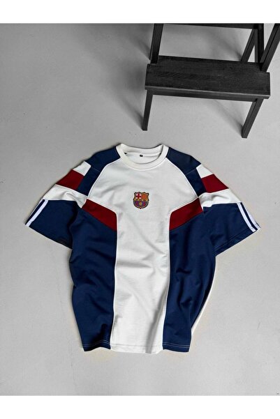 KUN SPORTSWEAR تيشيرت كلاسيكي عتيق الطراز ذو ألوان متباينة مقاس كبير للجنسين