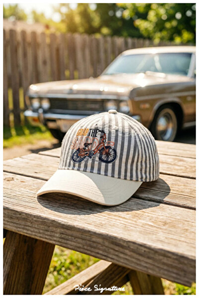 PIECE SIGNATURE Retro Style 100% Cotton Boy's Hat (Ages 4-8) (Size 52 cm)