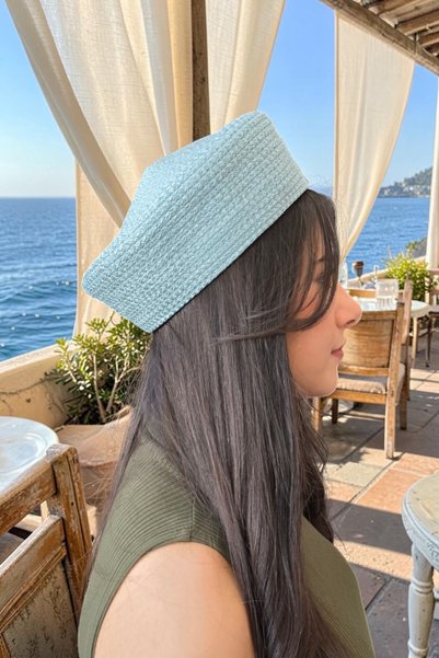 KAAN HOME Handmade Jute Straw Look French Beret Women's Hat Beret – Four Seasons Stylish Design New Fashion Hat